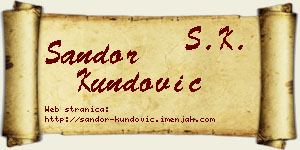 Šandor Kundović vizit kartica